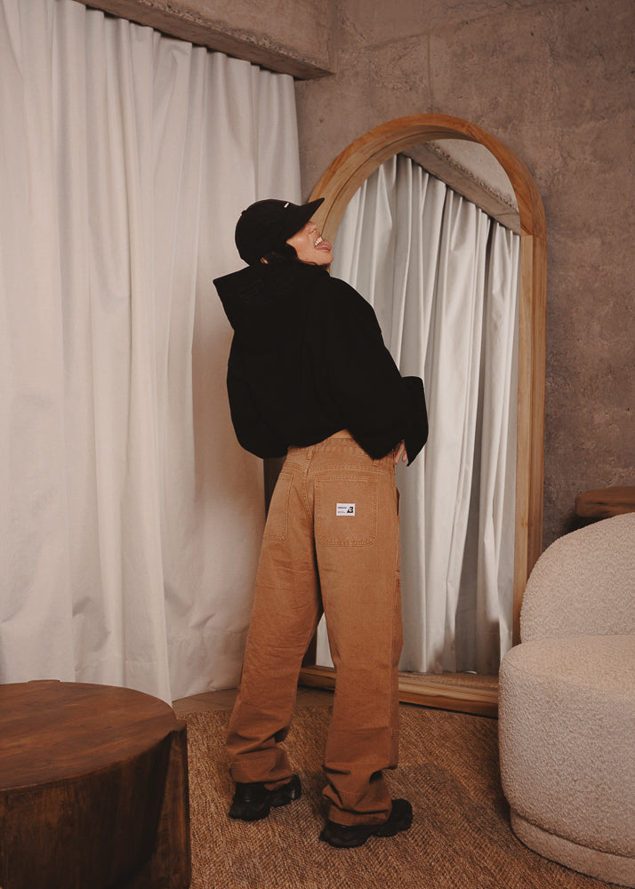 ZIPUP HOODIE THE CAP BLACK