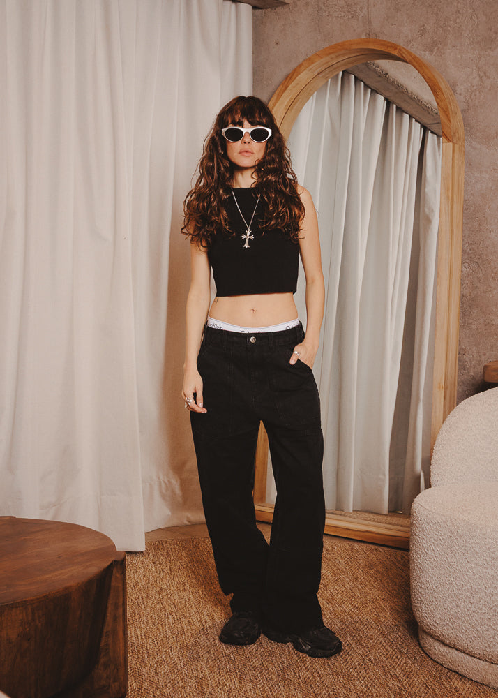 CANVAS PANTS DOUBLE BLACK