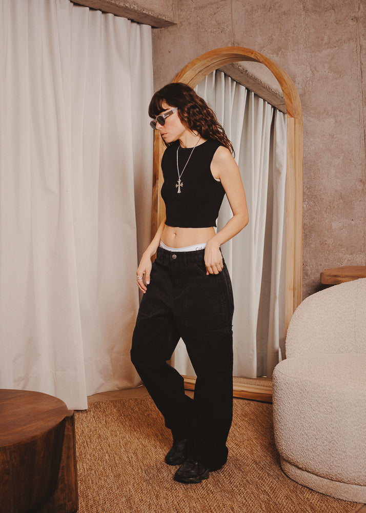 CANVAS PANTS DOUBLE BLACK