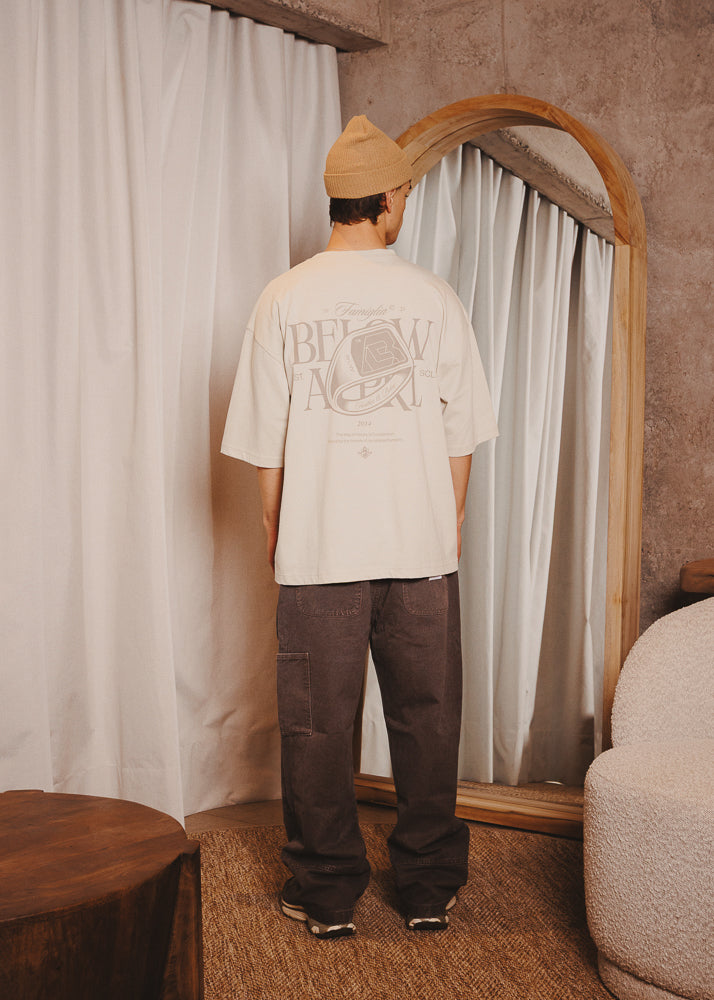 BOXY FIT TSHIRT FAMIGLIA MARFIL