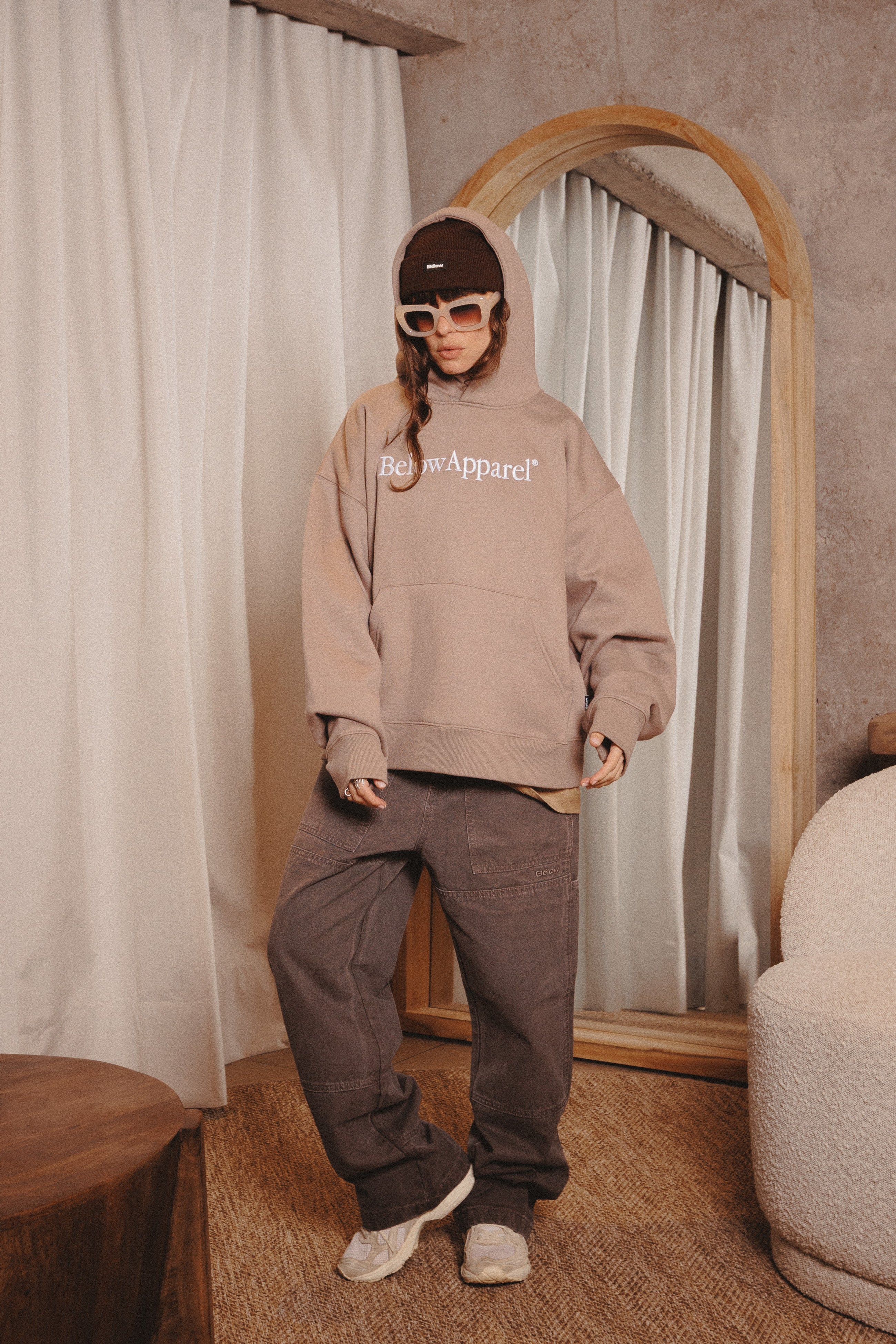 BASIC HOODIE TRADE BOXY TAUPE