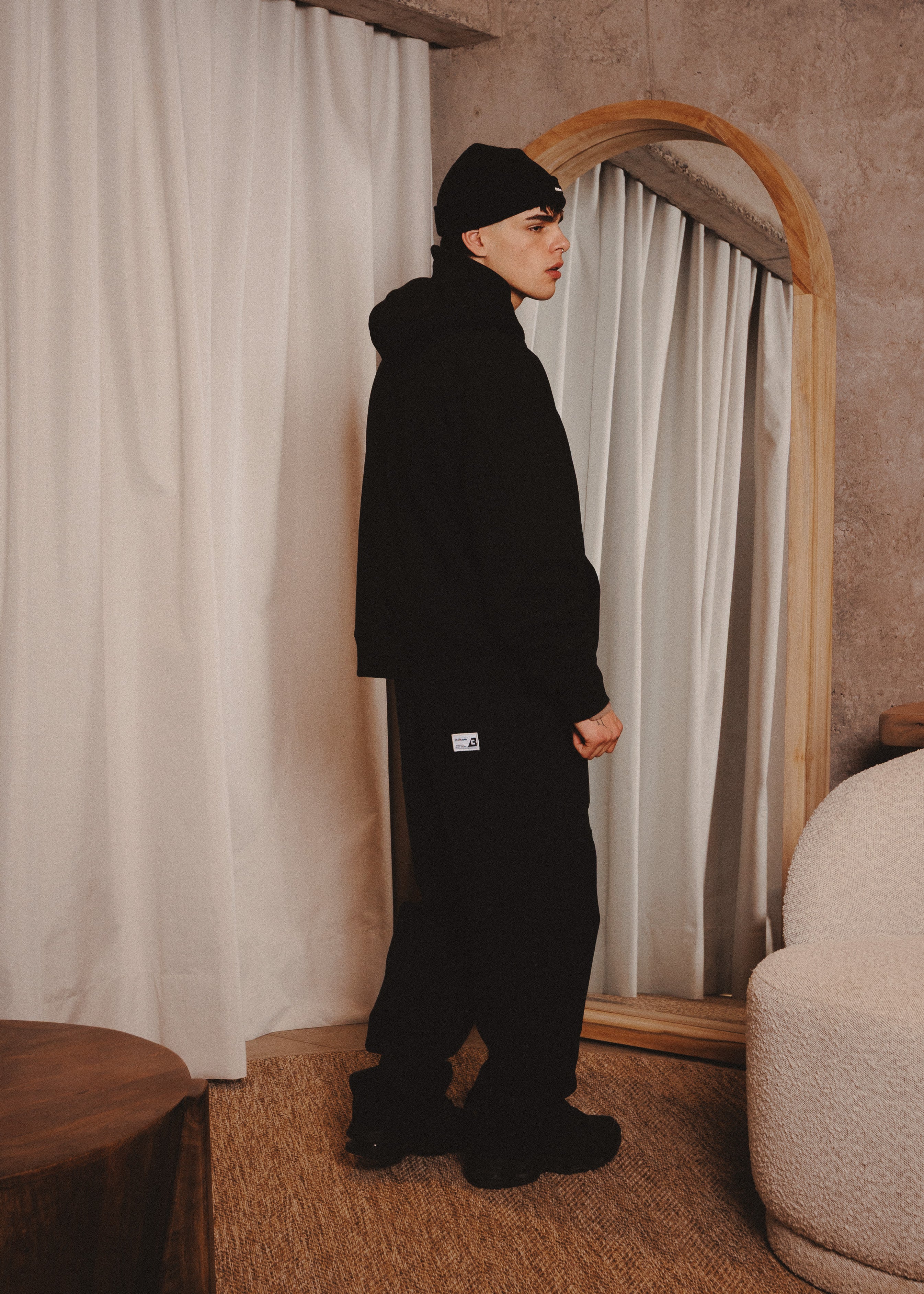 BASIC HOODIE TRADE BOXY BLACK