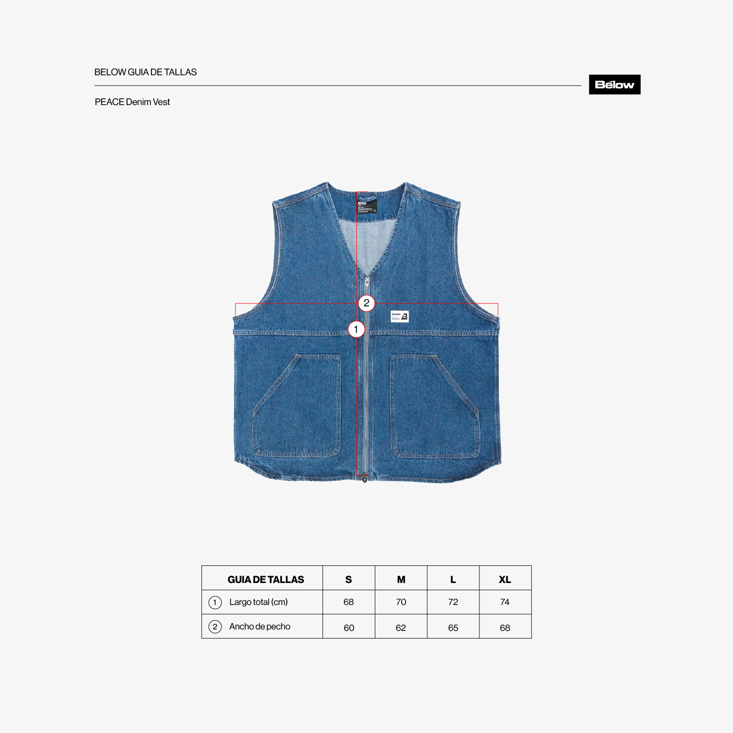 DENIM VEST PEACE BLUE