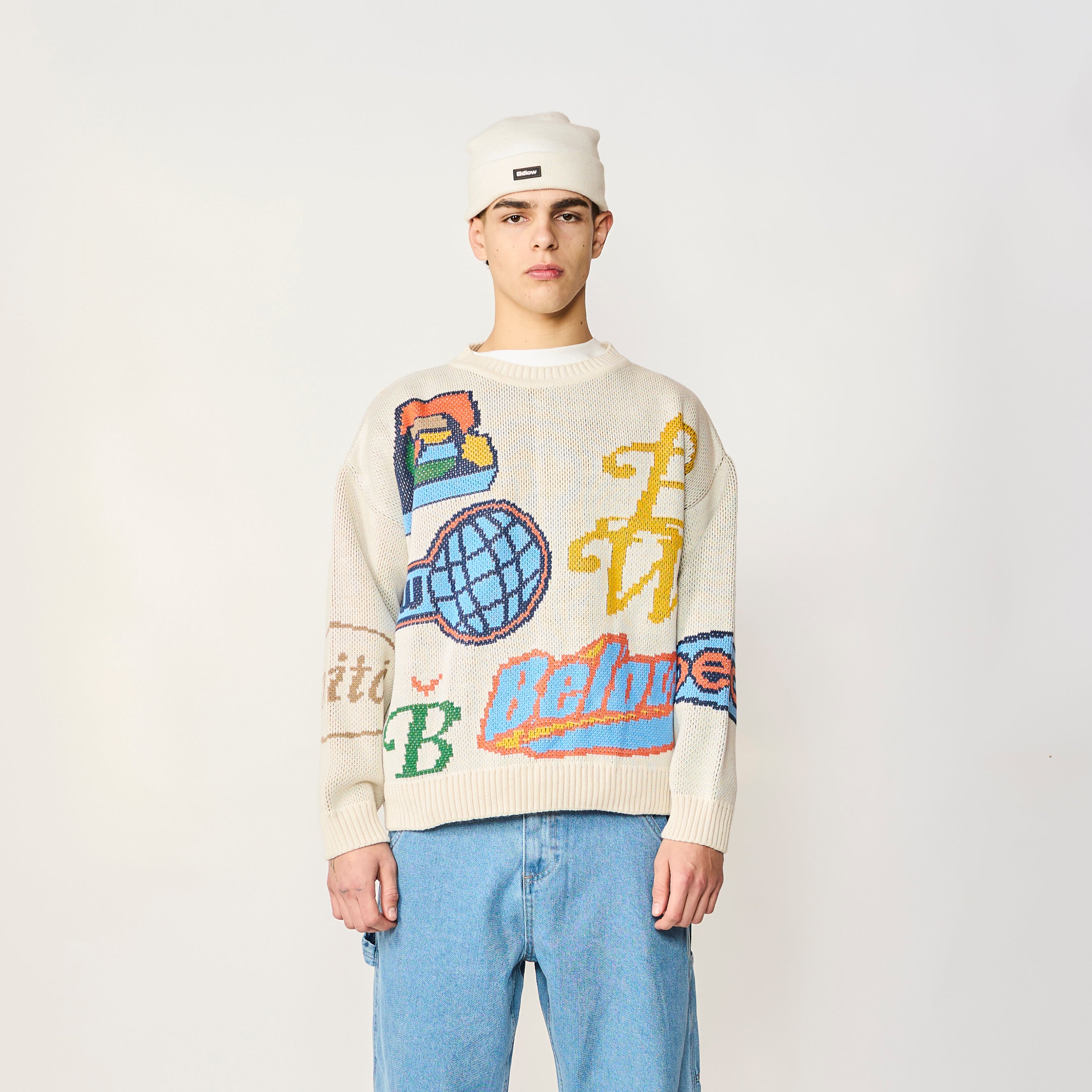 SWEATER MARQUE MARFIL