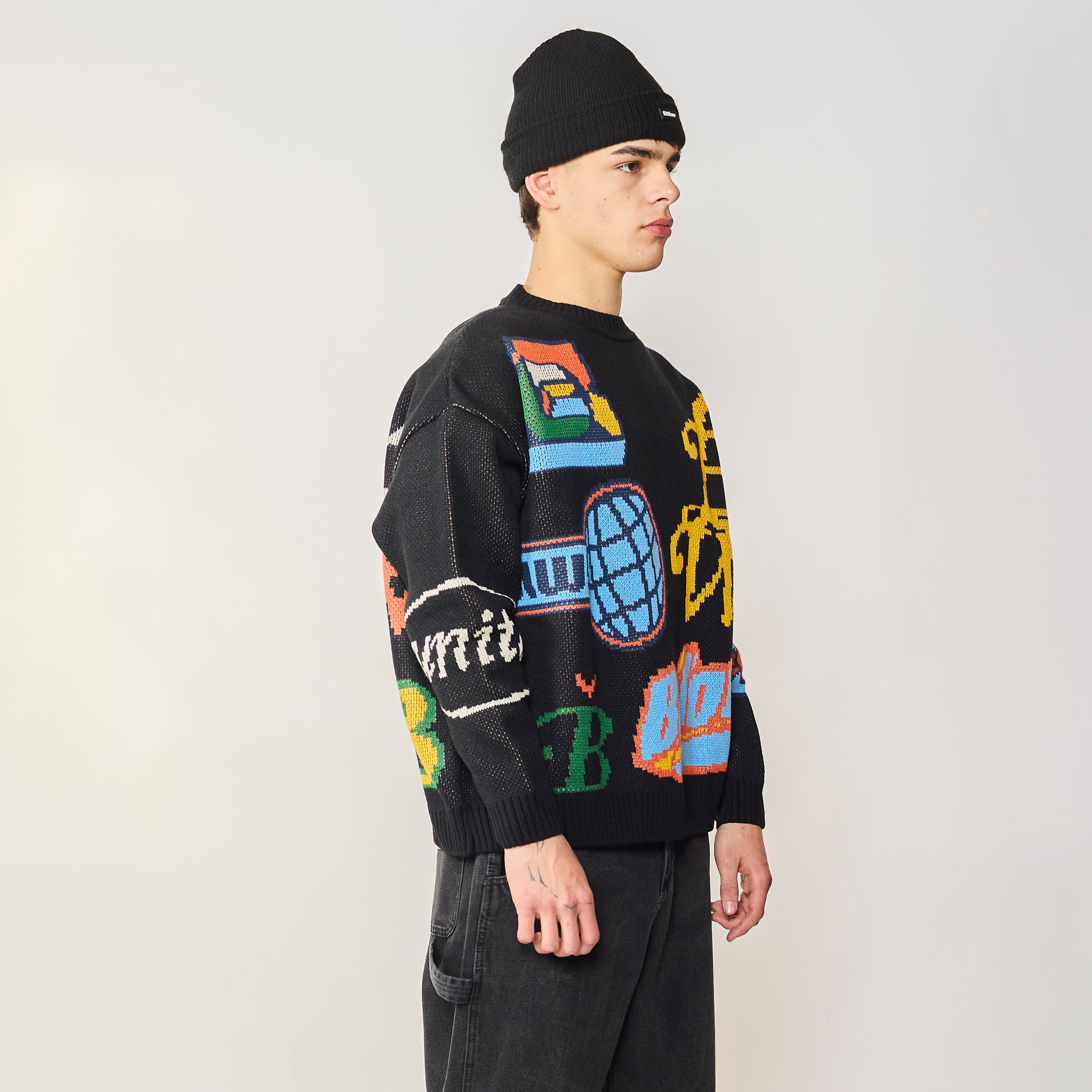 SWEATER MARQUE BLACK