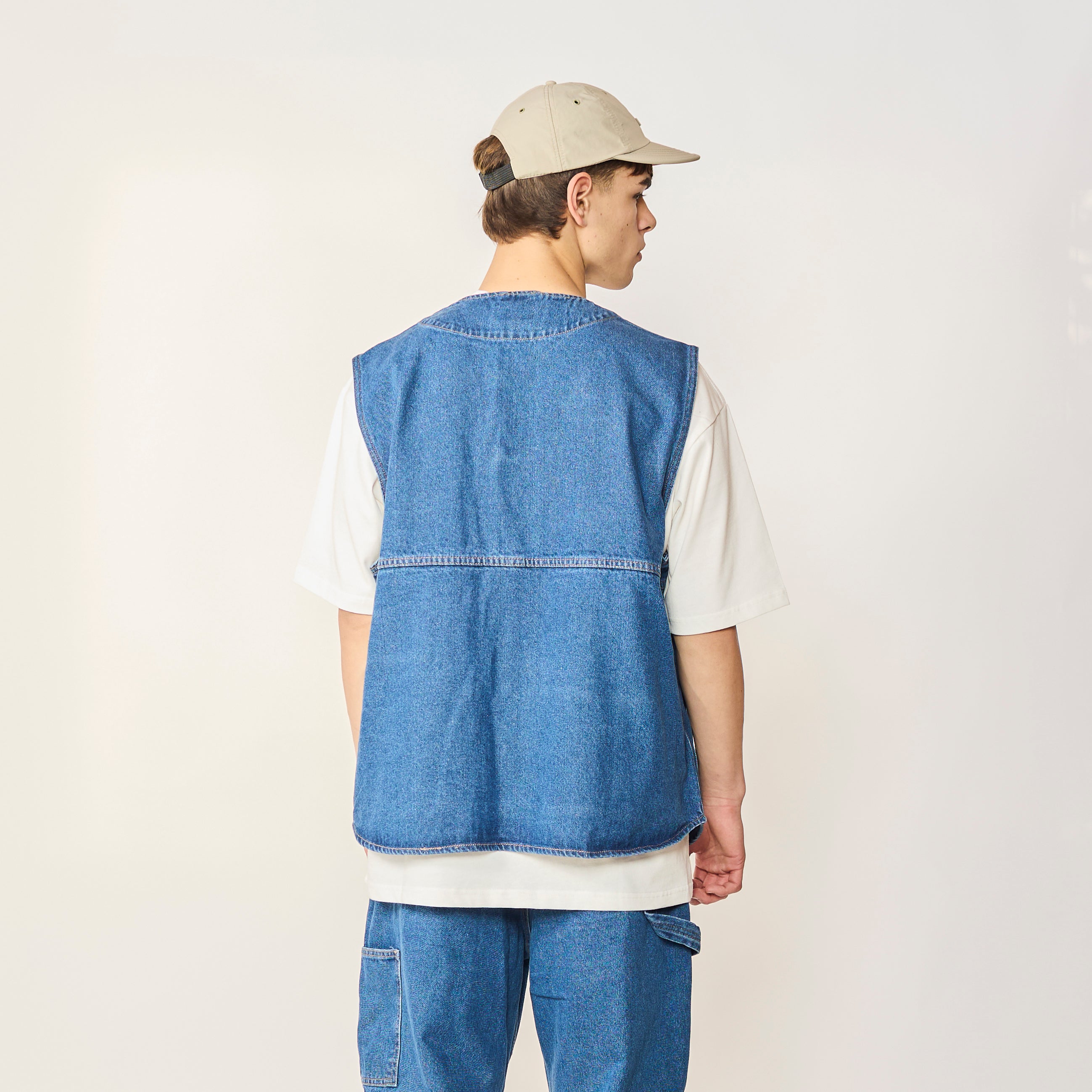 DENIM VEST PEACE BLUE