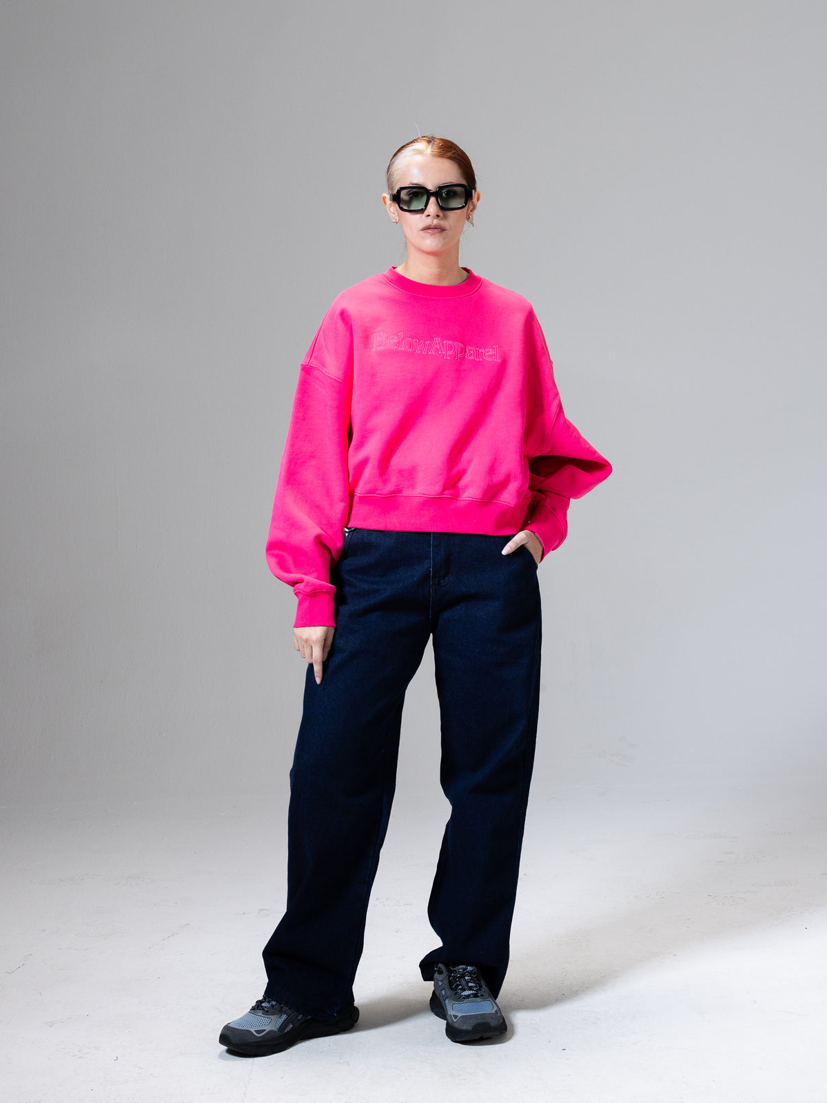 BASIC CREWNECK WOMAN OUTLINE FUCSIA