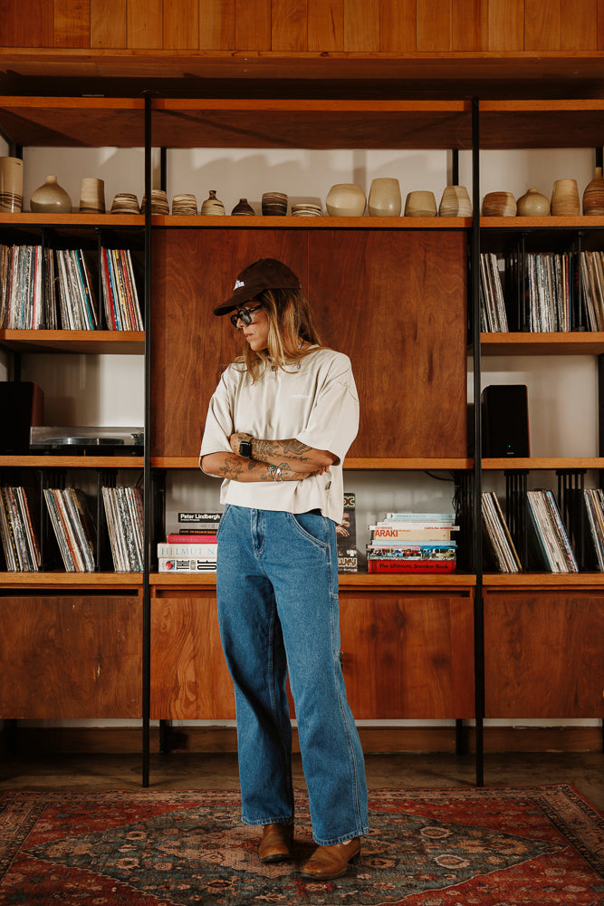 WOMAN TSHIRT BOOMBOX MARFIL