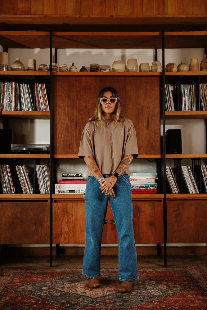 WOMAN TSHIRT ACRONYME TAUPE