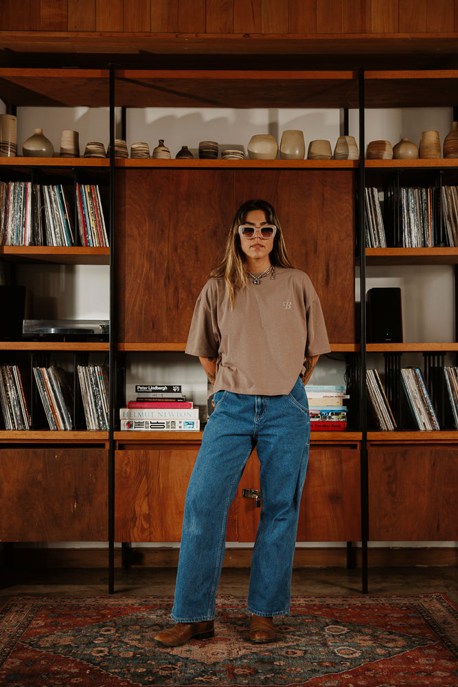 WOMAN TSHIRT ACRONYME TAUPE