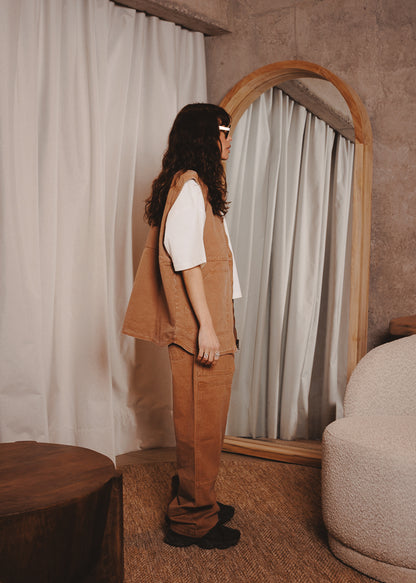 CANVAS VEST BASE TABACO