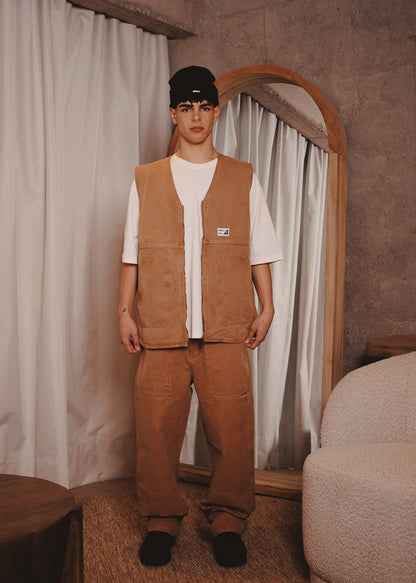 CANVAS VEST BASE TABACO