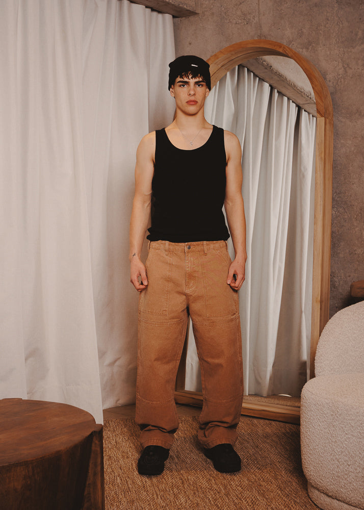 CANVAS PANTS DOUBLE TABACO