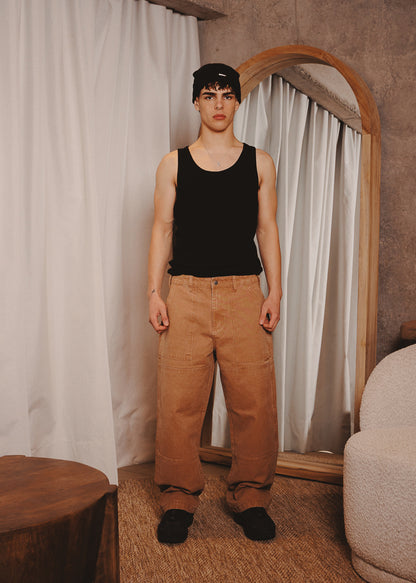 CANVAS PANTS DOUBLE TABACO