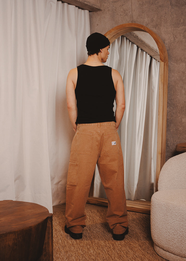 CANVAS PANTS DOUBLE TABACO