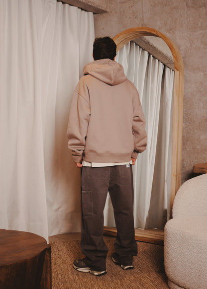 ZIPUP HOODIE THE CAP TAUPE