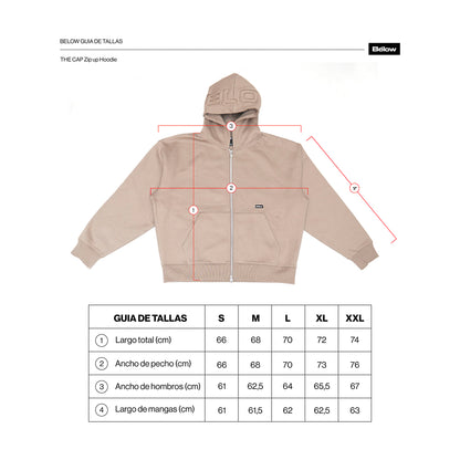 ZIPUP HOODIE THE CAP MARFIL