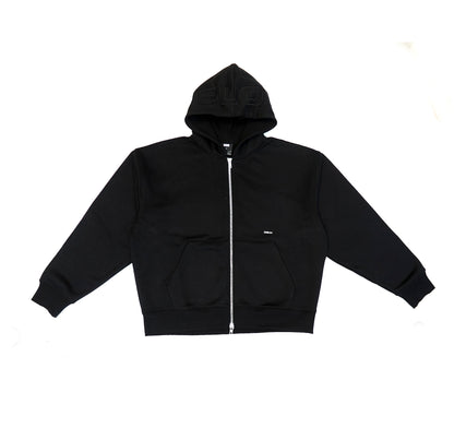 ZIPUP HOODIE THE CAP BLACK