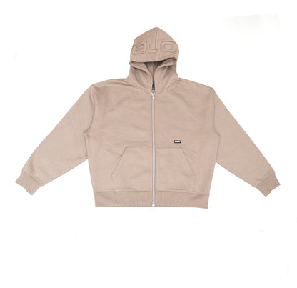 ZIPUP HOODIE THE CAP TAUPE
