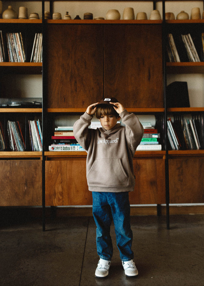 KIDS BASIC HOODIE TRADE KIDS TAUPE