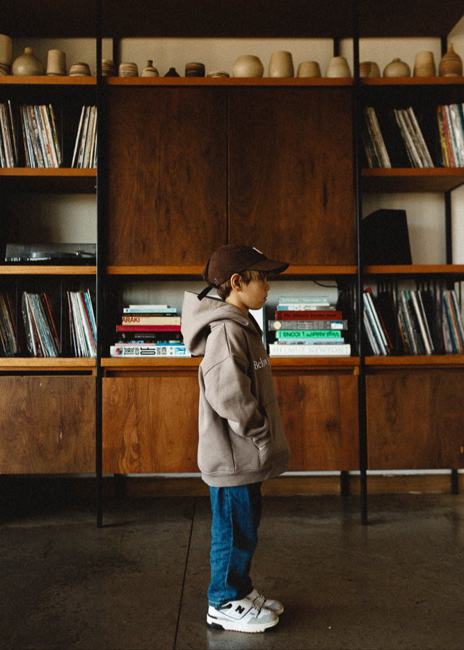 KIDS BASIC HOODIE TRADE KIDS TAUPE