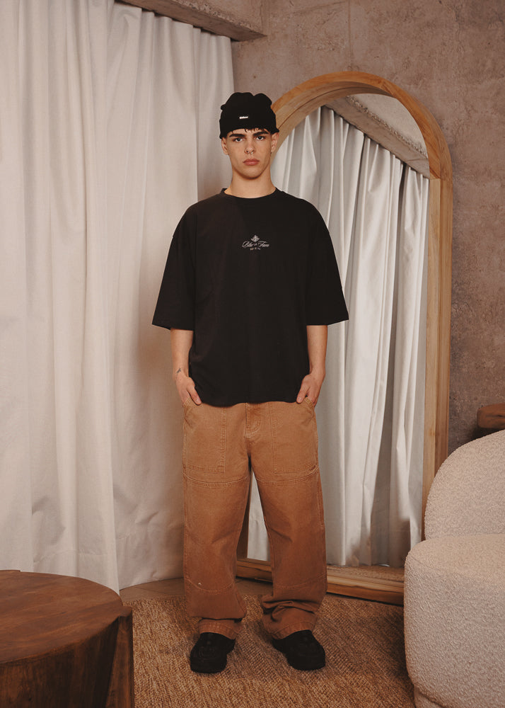 BOXY FIT TSHIRT FAMIGLIA BLACK