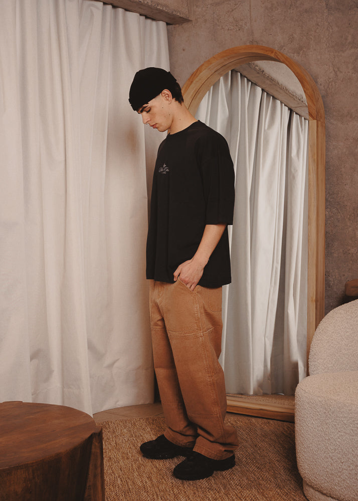 BOXY FIT TSHIRT FAMIGLIA BLACK