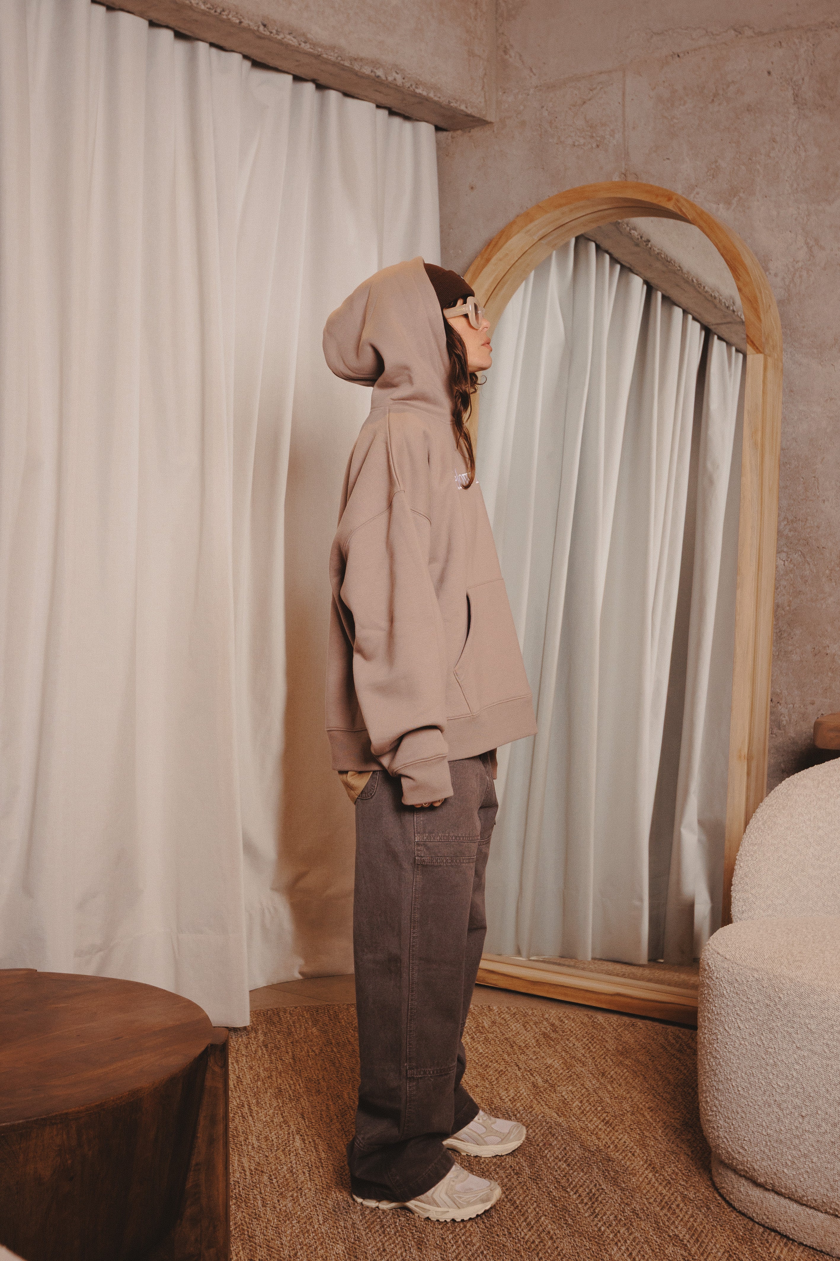 BASIC HOODIE TRADE BOXY TAUPE
