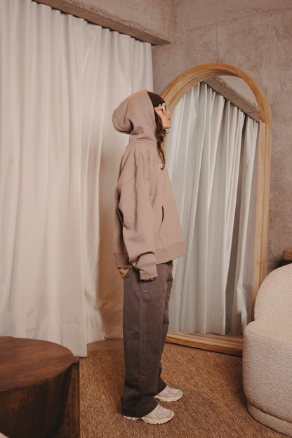 BASIC HOODIE TRADE BOXY TAUPE