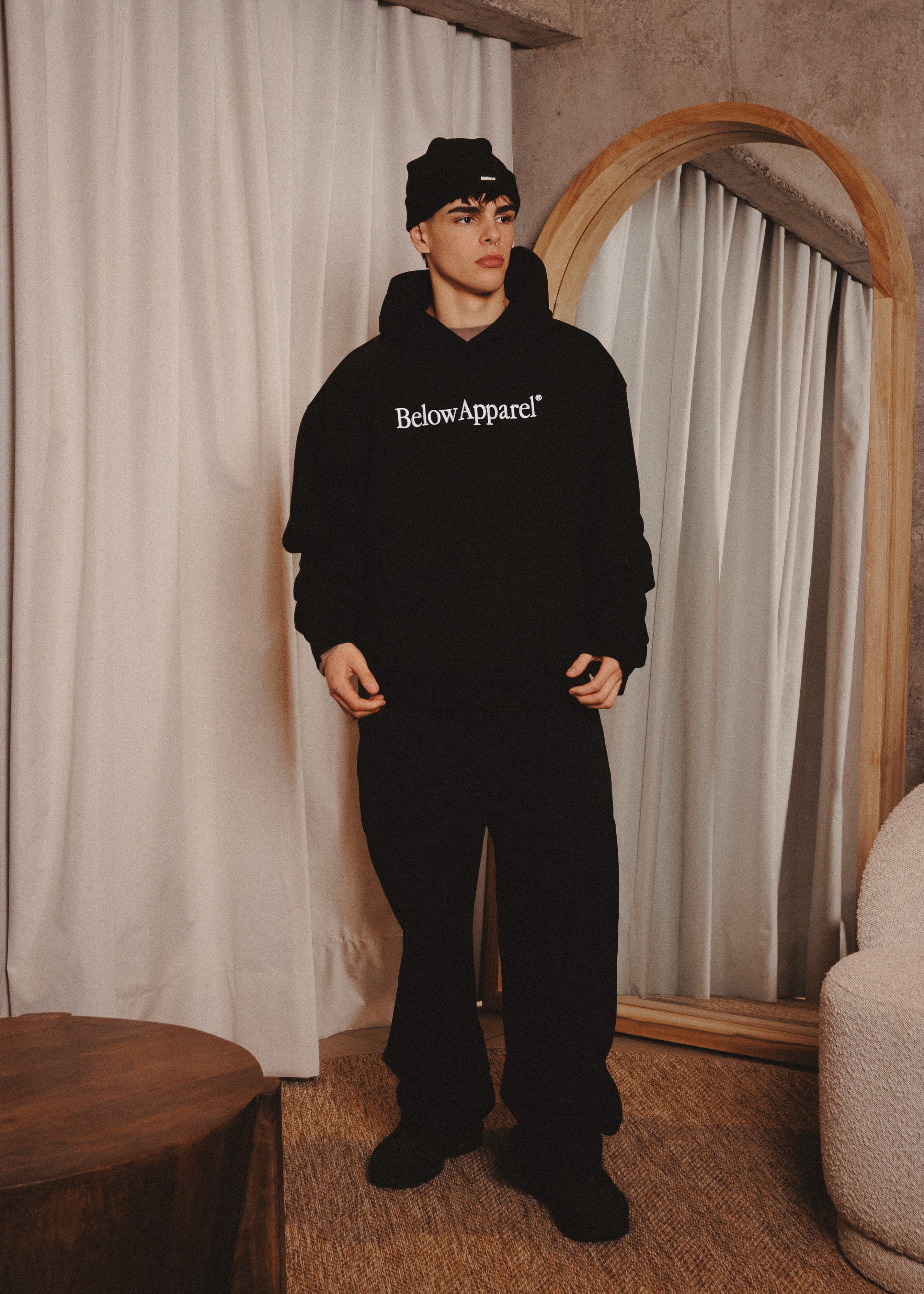 BASIC HOODIE TRADE BOXY BLACK