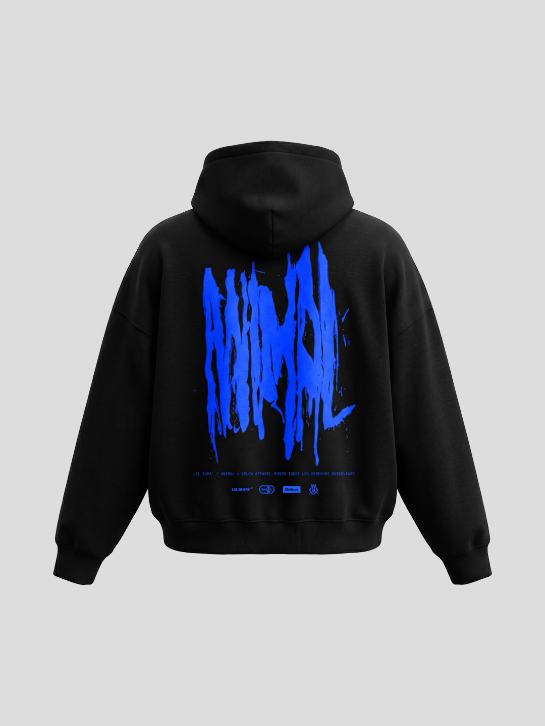 HOODIE ANIMAL X BELOW BLACK
