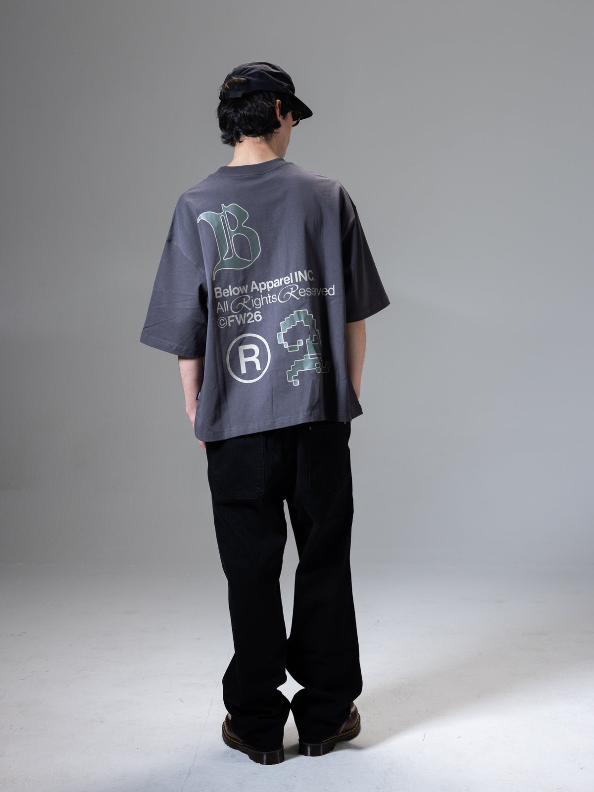 BOXY FIT TSHIRT CORPORAZIONE DARK GREY