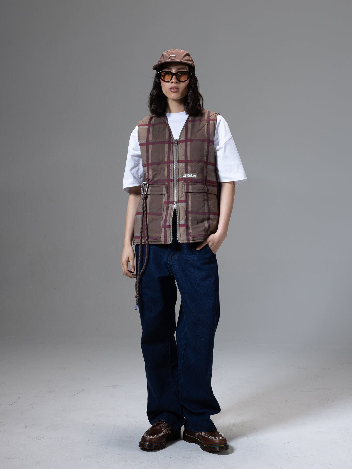 NYLON VEST EXPLORE PLAID