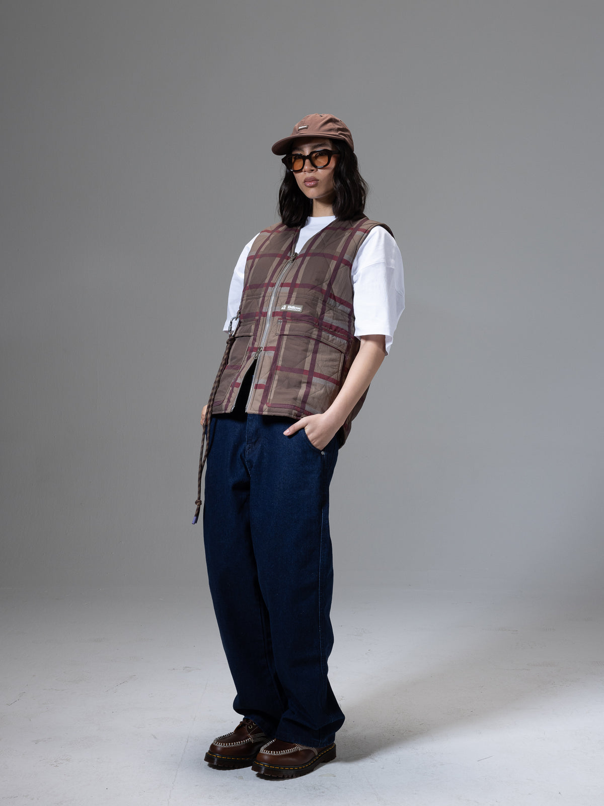 NYLON VEST EXPLORE PLAID