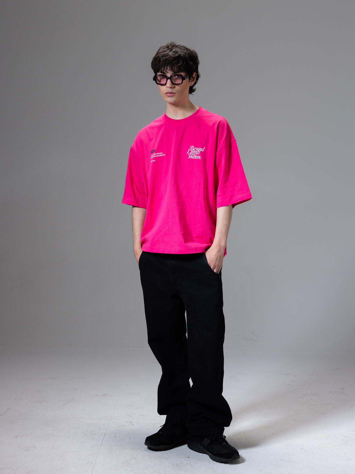 BOXY FIT TSHIRT SIGLA FUCSIA