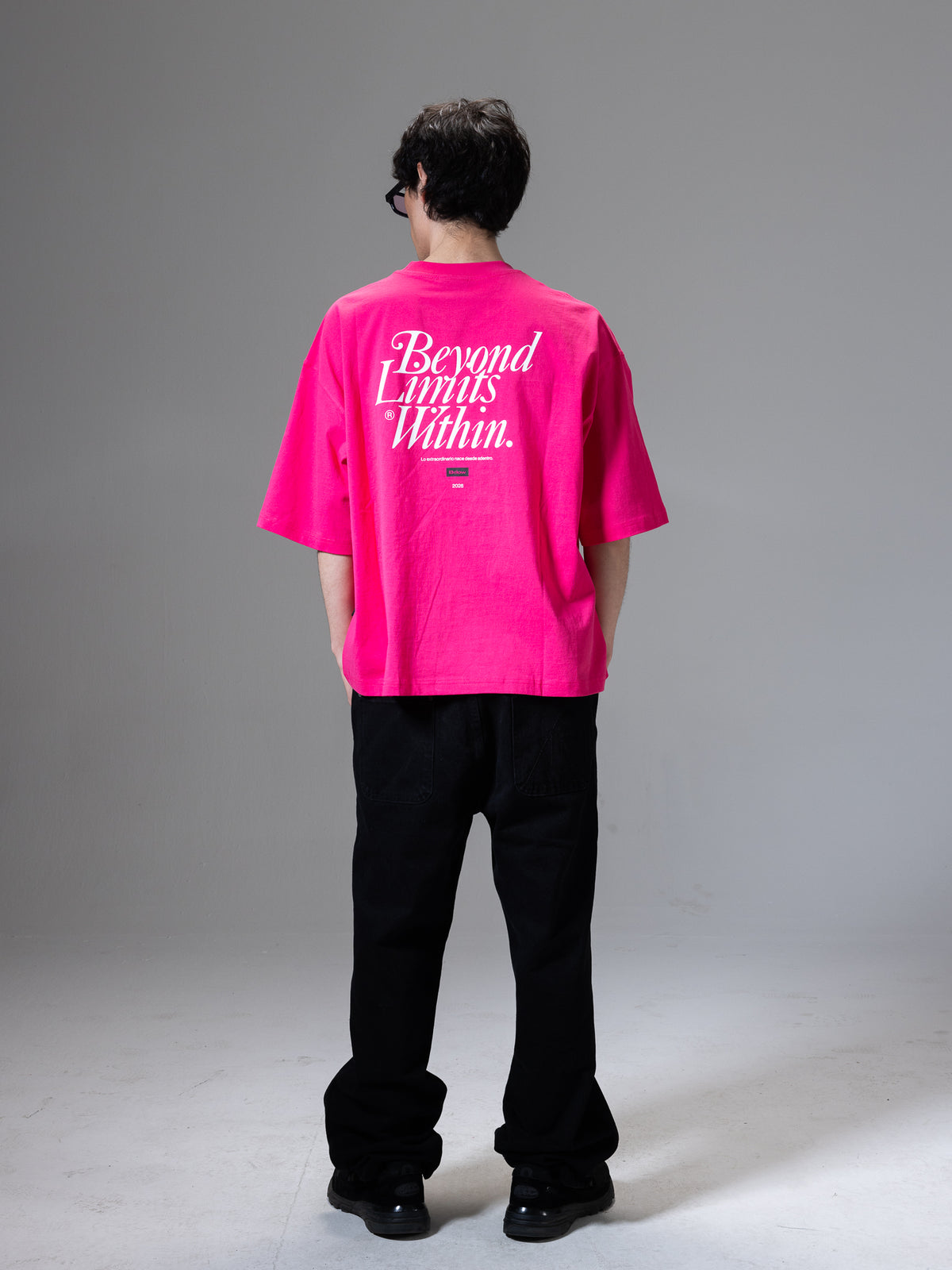 BOXY FIT TSHIRT SIGLA FUCSIA