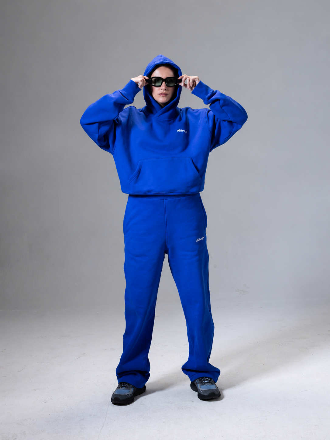 BASIC HOODIE WOMAN SIGN ROYAL BLUE