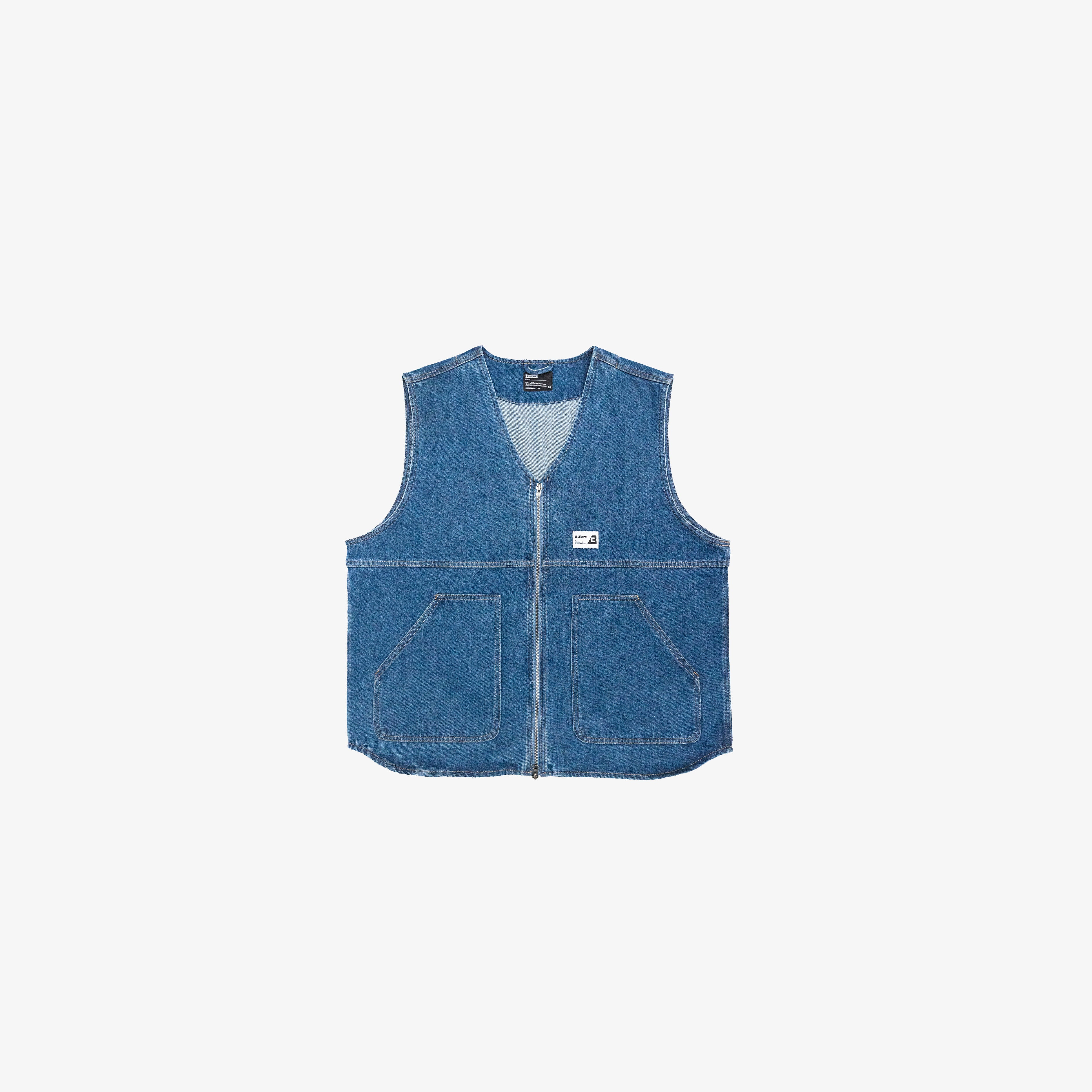 DENIM VEST PEACE BLUE